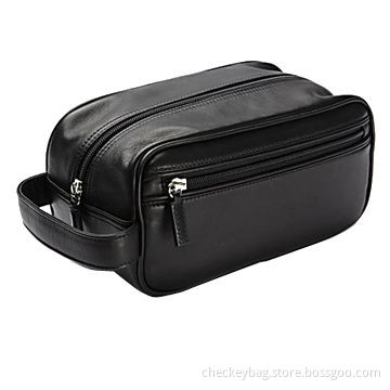 Small shave bag, water-resistant nylon interior